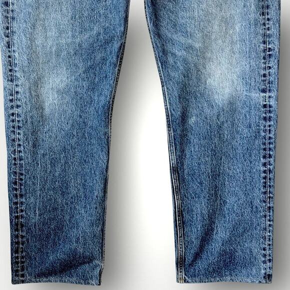 Levi's 505 Original Regular Fit Straight Leg Medium Wash Blue Jeans Size 42X32 - Picture 5 of 15